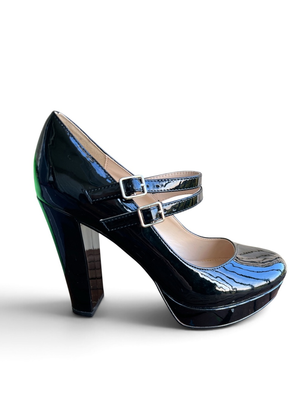 Jessica Simpson Black Patent Leather Double Platform Mary Jane Heels Size 7 New